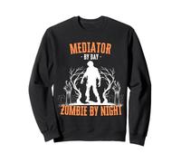 Mediador de día Zombie de Noche Divertido Halloween Espeluznante Aterrador Sudadera