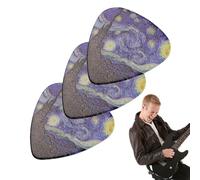 Mediador para bajo agarre | 3 mediadores de guitarra dedicados diseño estrella - mediadores para guitarra acústica eléctrica baja, mediadores bajos, 3 mediadores de guitarra dedicados diseño estrella