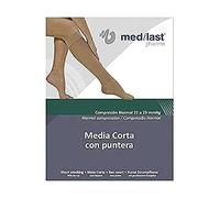 Medilast - Medias Cortas con Puntera de Compresión Normal - Calcetines Compresivos para Varices, Piernas Cansadas u Hormigueo - Fácil Colocación - Confort y Adaptabilidad - Color Beige - Talla XL