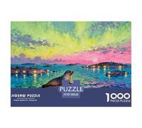 Medianoche de Verano en el archipiélago Sueco Puzzle De Madera Impermeable Puzzles De 1000 Piezas para Adultos Desafiante Y Estimulante Rompecabezas para Decoración del Hogar