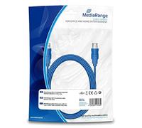 MEDIARANGE 3M, USB3.0-A - USB3.0-A Cable USB 3.2 Gen 1 (3.1 Gen 1) USB A Azul