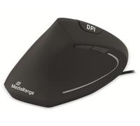 MediaRange Ratón ergonómico 813097 - 6 botones, sensor óptico, zurdo, negro
