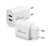MediaRange Adaptador de Carga USB - Adaptador de Carga de 2 Puertos de 12 W, 2 Salidas USB-A para Cargar Varios Dispositivos simultáneamente