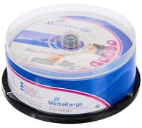 MediaRange Audio CD-R 700MB|80min 12x Velocidad de Escritura, imprimible en Toda la Superficie (Impresora de inyección de Tinta), Caja de 25 cakebox