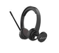 MediaRange Auriculares inalámbricos ENC – Brazo micrófono giratorio, Teclas, 400 mAh, BT 5.2, Negro