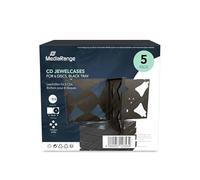 MediaRange BOX34-6 Funda para Discos ópticos Caja Transparente para CD 6 Discos Negro - Fundas para Discos ópticos (Caja Transparente para CD, 6 Discos, Negro, De plástico, 120 mm, 140 mm)