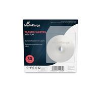 MediaRange BOX64 estuche de CD y DVD - Funda (Gris, De plástico) | Pack de 50 unidades | para 1 disco | con pestaña | transparente