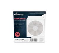 MediaRange BOX65 funda para discos ópticos 1 discos Blanco - Fundas para discos ópticos (Funda, 1 discos, Blanco, Papel, De plástico, 120 mm, 125 mm)