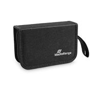 MediaRange BOX98 - Funda para Tarjetas de Memoria (3 Tarjetas, Nailon, 10 Unidades, 10 x 10 cm, 4 Tarjetas, 4 x 10 cm, Nailon, Resistente a los Golpes, Resistente a la Suciedad, 170 mm), Color Negro