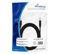 MediaRange - Cable de conexión para impresora (5 m, USB 2.0), color negro