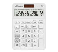 MediaRange Calculator with Tax Calculation, 12 Digit LCD Display, Solar and Batt