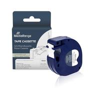 MediaRange - Cartucho de Etiquetas de plástico para Dymo® 91221/S0721660, Permanente, 12 mm, 4 m, Laminado, Color Negro sobre Blanco