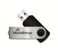 MediaRange Flexi Memoria USB 4GB MR907 15MB/s USB 2.0 Negro-Plata