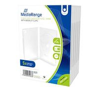 MediaRange - Funda vacía para DVD (14 mm, 5 Unidades), Transparente