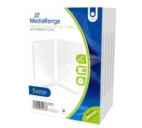 MediaRange - Funda vacía para DVD (14 mm, 5 Unidades), Transparente