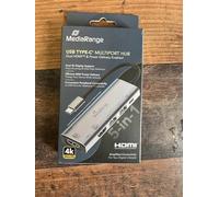 MediaRange HUB USB-C 5 en 1 adaptador multiport, plata