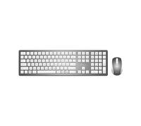 MediaRange Juego de Teclado inalámbrico y ratón óptico de 4 Teclas, Blanco/Plata