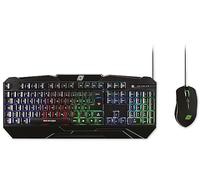MediaRange Juego de Teclado y ratón óptico para Videojuegos de 6 Teclas, QWERTZ, Color Negro