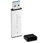 MediaRange Memoria USB 3.0 de Alto Rendimiento, 128 GB, Mini USB con Carcasa de Aluminio, ampliación de Memoria Externa con Velocidad de Lectura de hasta 220 MB/s, Color Plateado