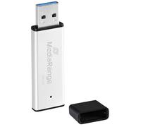 MediaRange Memoria USB 3.0 de Alto Rendimiento, 256 GB, Mini USB con Carcasa de Aluminio, ampliación de Memoria Externa con Velocidad de Lectura de hasta 300 MB/s, Color Plateado