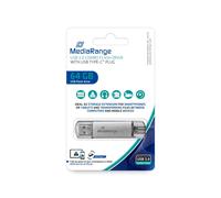 MediaRange MR937 Memoria USB 64GB Plata Combo Flash Drive USB 3.1 + Typ C