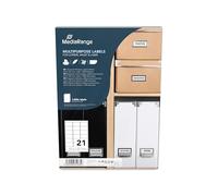 MediaRange MRINK148 - Etiqueta autoadhesiva (Blanco, Permanente, 63.5 x 38.1, A4, Matte, Laser/Inyección de tinta)