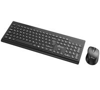 MediaRange Qwertz - Teclado inalámbrico y ratón óptico de 5 Teclas, Color Negro