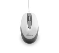MediaRange Ratón óptico MROS214 con cable, 3 teclas, sensor óptico, Blanco y gris