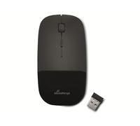 MediaRange Ratón inalámbrico con 3 Botones silenciosos y Sensor óptico, dpi Ajustable, ratón inalámbrico silencioso, Incluye Rueda de Desplazamiento, con nanorreceptor USB, Color Negro Brillante