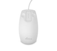 MediaRange Ratón óptico con Cable de 2 Botones con Desplazamiento táctil, 1000 dpi, Clase de protección IP68 (Resistente al Agua y al Polvo), simétrico, Cable de 1,5 m, Color Blanco