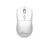 MediaRange Ratón óptico inalámbrico de 4 Botones con Rueda de Desplazamiento y botón dpi, 1000-1600 PPP, simétrico, Color Blanco