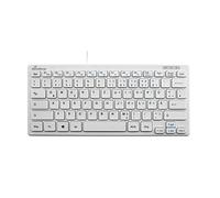 MediaRange - Teclado compacto con cable con 78 teclas ultraplanas, QWERTZ, color blanco