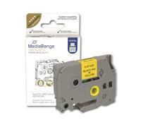 MediaRange TZ-631/TZe-631 - Cartucho de Etiquetas (plástico, Permanente, 12 mm, 8 m, Laminado), Color Negro y Amarillo
