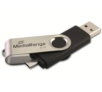 Media Range OTG Memoria USB 32 GB USB móvil 2 in 1, Plata