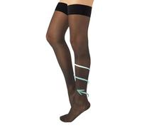 MEDIAS A COMPRESIÓN FUERTE | MEDIAS AUTOADHESIVAS | 140 DEN 18-22 mm/Hg | S, M, L, XL NEGRO, NATURAL | CALCETERÍA ITALIANA | (L, NEGRO)