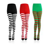 Medias A Rayas De 3 Piezas, Mono De Elfo, Medias Decorativas Para Disfraz, Accesorios De Disfraces De Cosplay Unisex, Ropa De Fiesta