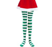 Medias a rayas para niñas, medias de Navidad a rayas de longitud completa, medias altas hasta el muslo para uso diario