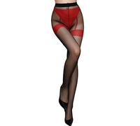 Medias abiertas para mujer con entrepierna transpirable seductora ropa interior calcetines medias, rojo, talla única