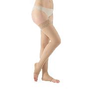 Medias autosujetas Gibaud Venactif Lux con punta abierta, talla 2, largas, color piel