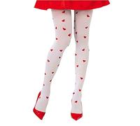 Medias blancas con corazones rojos - mujer - carnaval, fiesta, halloween - mascarada para adultos