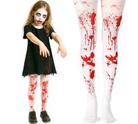 Medias blancas para niños con sangre - Medias manchadas de sangre para niñas de 7 a 12 años, disfraz de Halloween zombi de horror para niñas