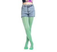 Medias con purpurina para niñas, marrón brillante, medias opacas de longitud completa 70 denier para niñas con purpurina de colores brillantes., Verde esmeralda., 8-10 años