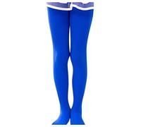 Medias de ballet para niñas, medias de ballet, elásticas, con peto que moldea la figura, leggings de apoyo hasta la rodilla para niñas, para escuela, ballet, danza, deporte, azul, M