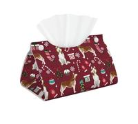 Medias de Bastones de Caramelo de Husky Perro Festivo Rubí, Funda para Caja de pañuelos con Cierre, Reutilizable, Decorativa para baño, Sala de Estar, Dormitorio, Oficina y Coche.