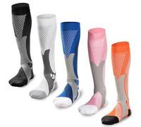 Medias de Compresión 5 Par Calcetines de Compresión para Hombres y Mujeres│Varices│Running│Padel│Viajar en Avión│Recuperación Muscular│Reduce Fatiga│Mejorar circulación Sanguínea