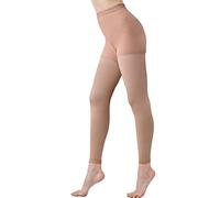 Medias de compresión médicas para mujeres, cintura opaca, soporte alto firme, 20-30 mmHg, manguera de compresión graduada para hinchar, edema, venas varicosas, enfermería (Footless-Beige, XLarge)