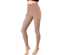 Medias de compresión médicas para mujeres, cintura opaca, soporte alto firme, 20-30 mmHg, manguera de compresión graduada para hinchar, edema, venas varicosas, enfermería (color beige, grande)