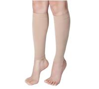 Medias de compresión médicas para mujeres y hombres, Mangas Calcetines de compresión médicos con 20-30 mmHg de apoyo graduado para trombosis y edema varicosas, sin pies