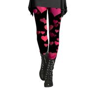 Medias De Compresión Mujer Legging Pants For Women Straight Leg Yoga Leggings with Pockets Heart Womens Soft Plus Size Tall Leggings Heart Leggings Leggins Termicos Mujer Sin (Hot Pink, XXXXL)