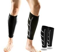 Medias de Compresion Negro Mangas de Compresión Para La Pantorrilla Calcetines de Compresión Pantorrilleras de Compresión hombres y mujeres Punta Abierta para correr deportes vuelo senderismo maratón